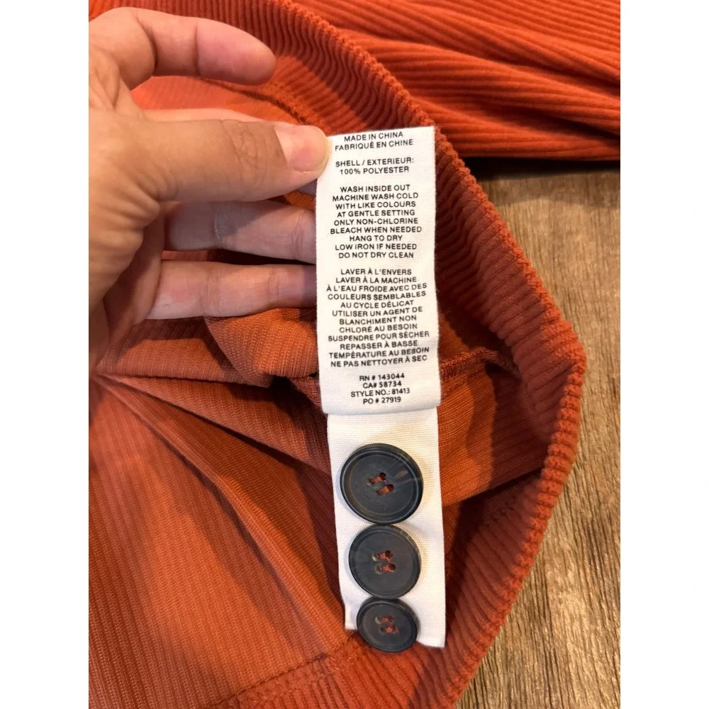 Avec Les Filles Corduroy Shacket M Rust Orange Crop Jacket Shoulder oversize